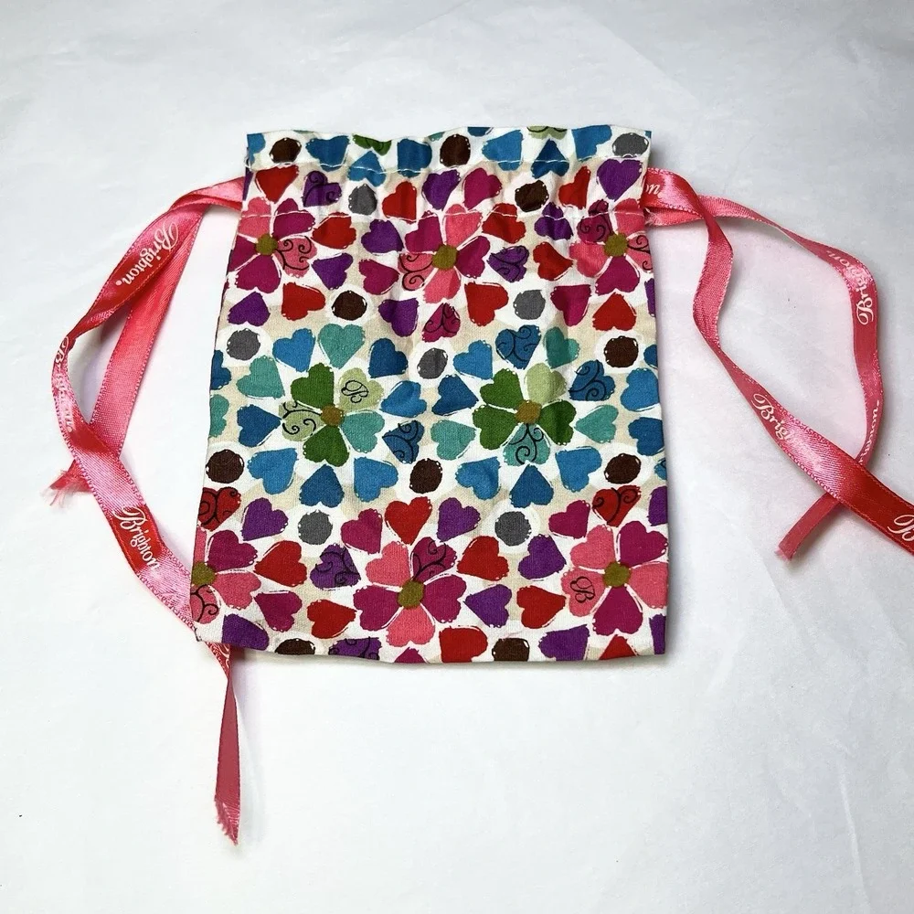 Brighton‎ Gift Bag small cloth Pouch with HEARTS Jewelry Valentines Day Cute